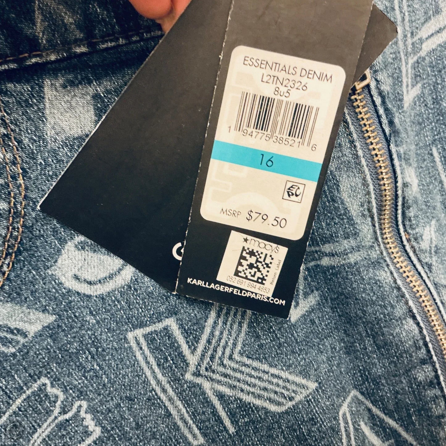 Skirt Designer By Karl Lagerfeld In Blue, Size: 16