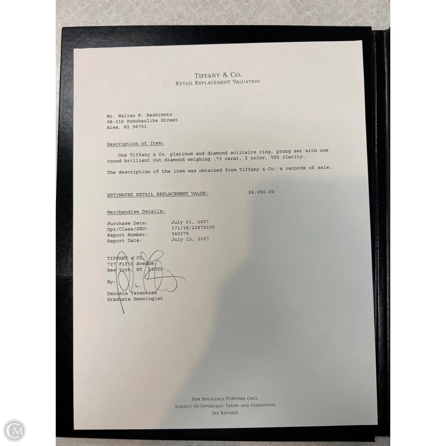 Ring Luxury Designer By Tiffany And Company, Size: 4