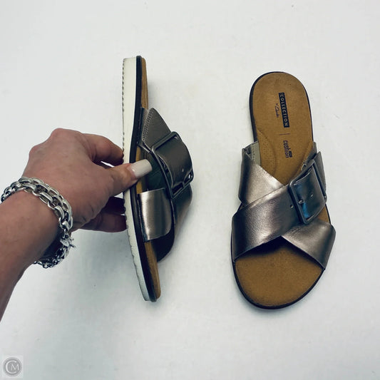 Sandals Flats By Clarks In Grey, Size: 8.5
