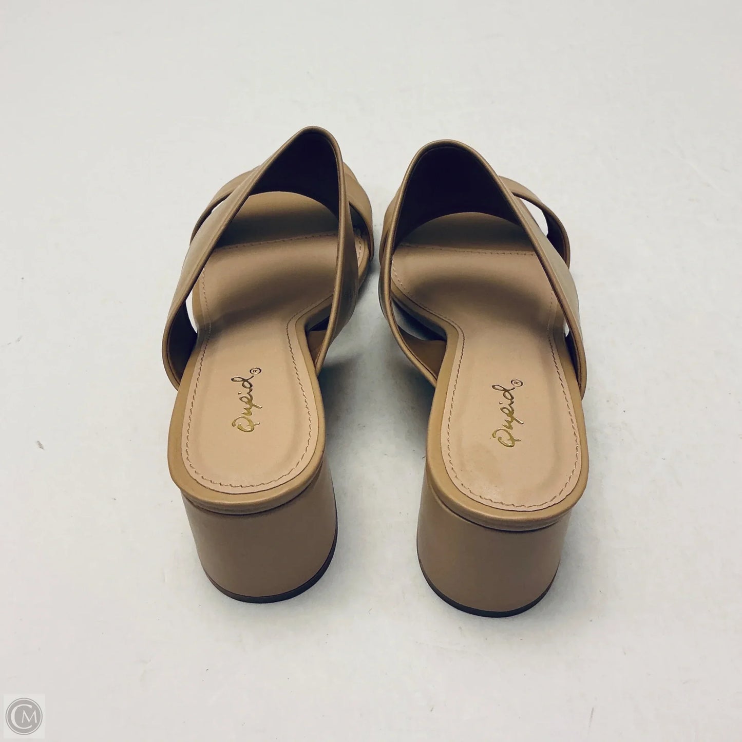Sandals Heels Block By Qupid In Tan, Size: 10