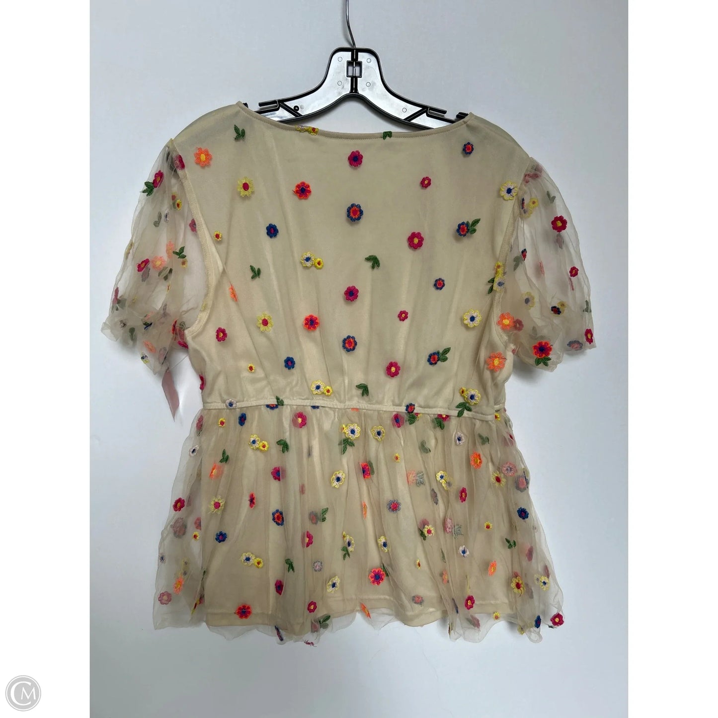 Top Short Sleeve By Shein In Floral Print, Size: 2x