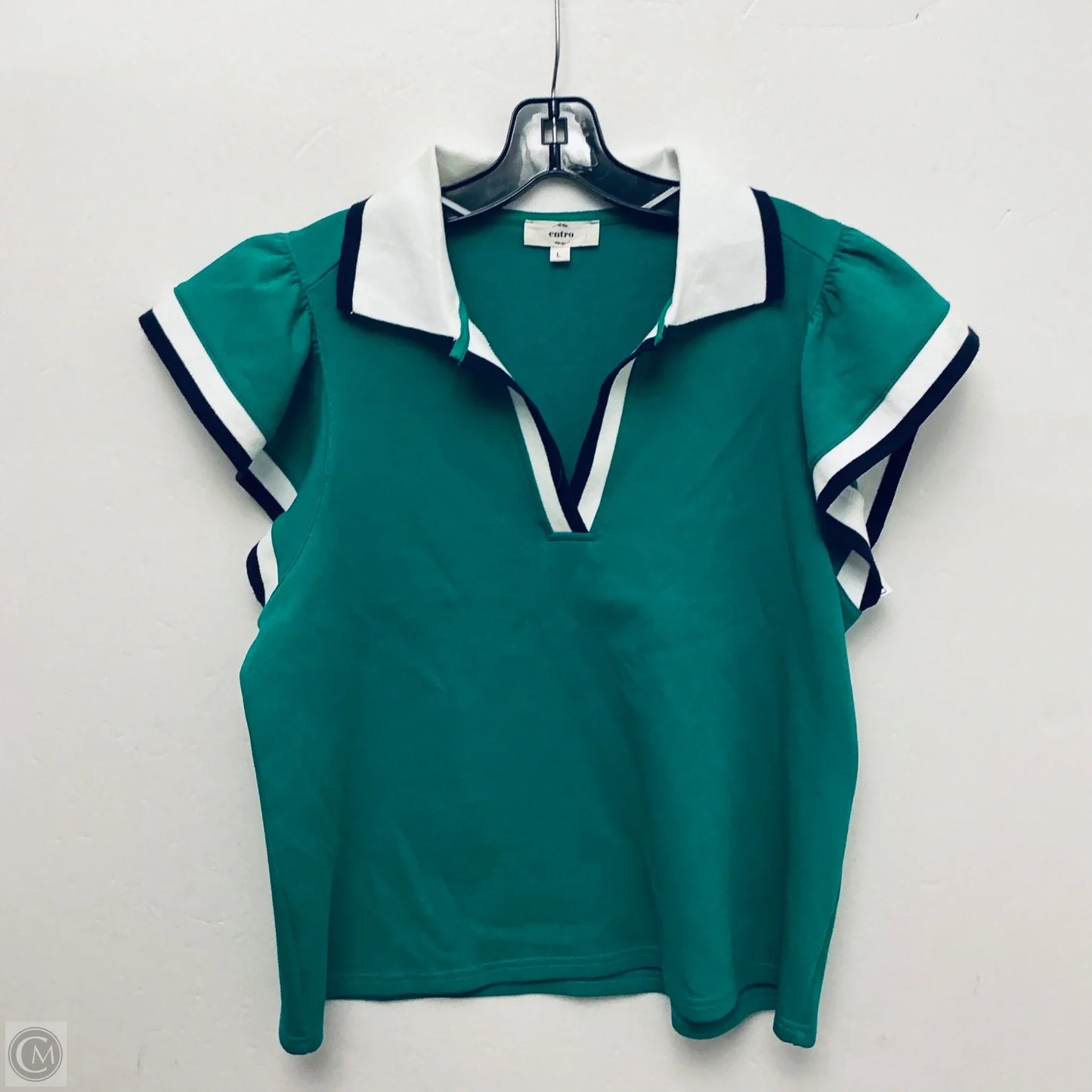 Top Short Sleeve By Entro In Green, Size: L