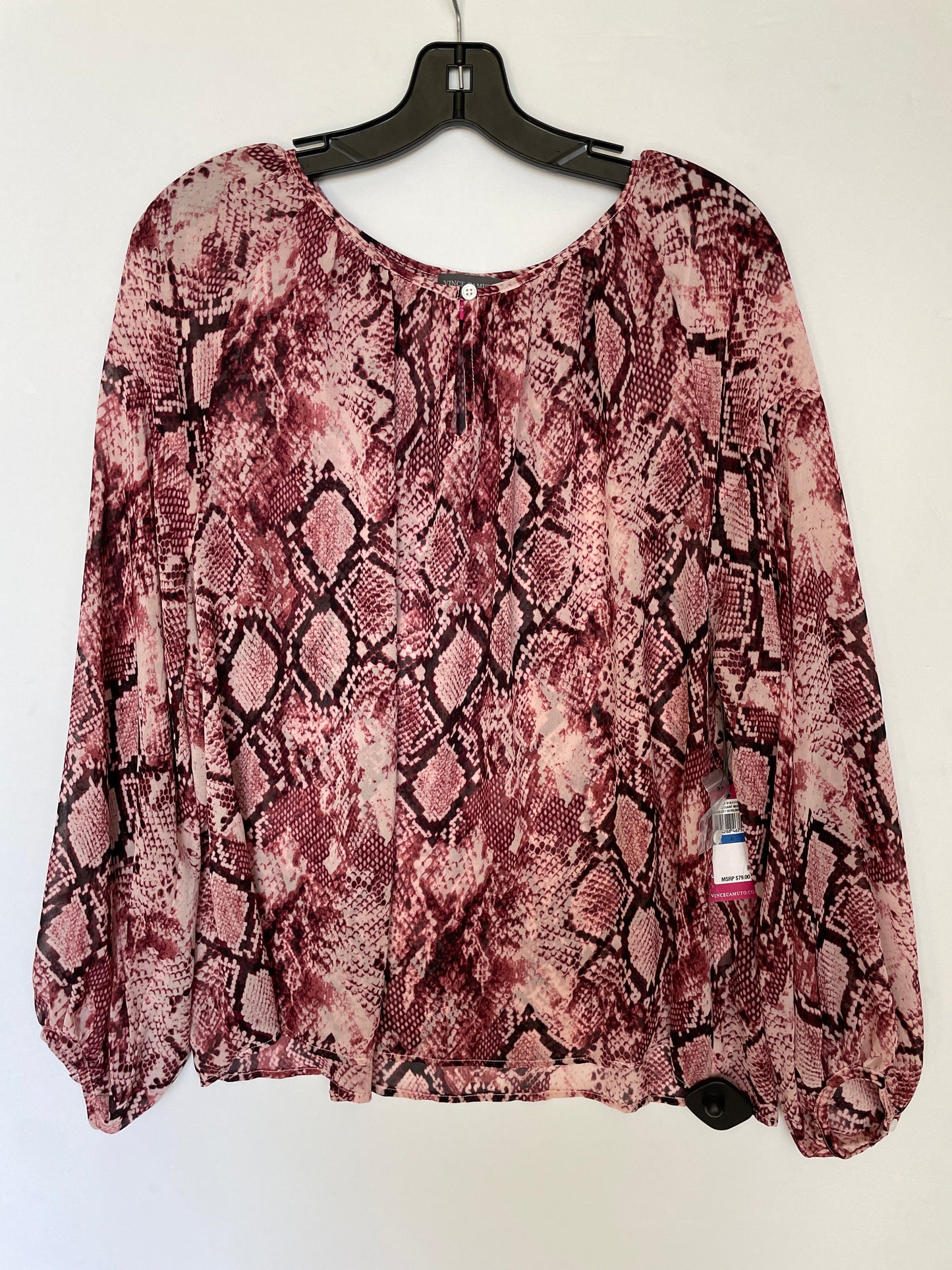 Top Long Sleeve By Vince Camuto In Pink, Size: Xl