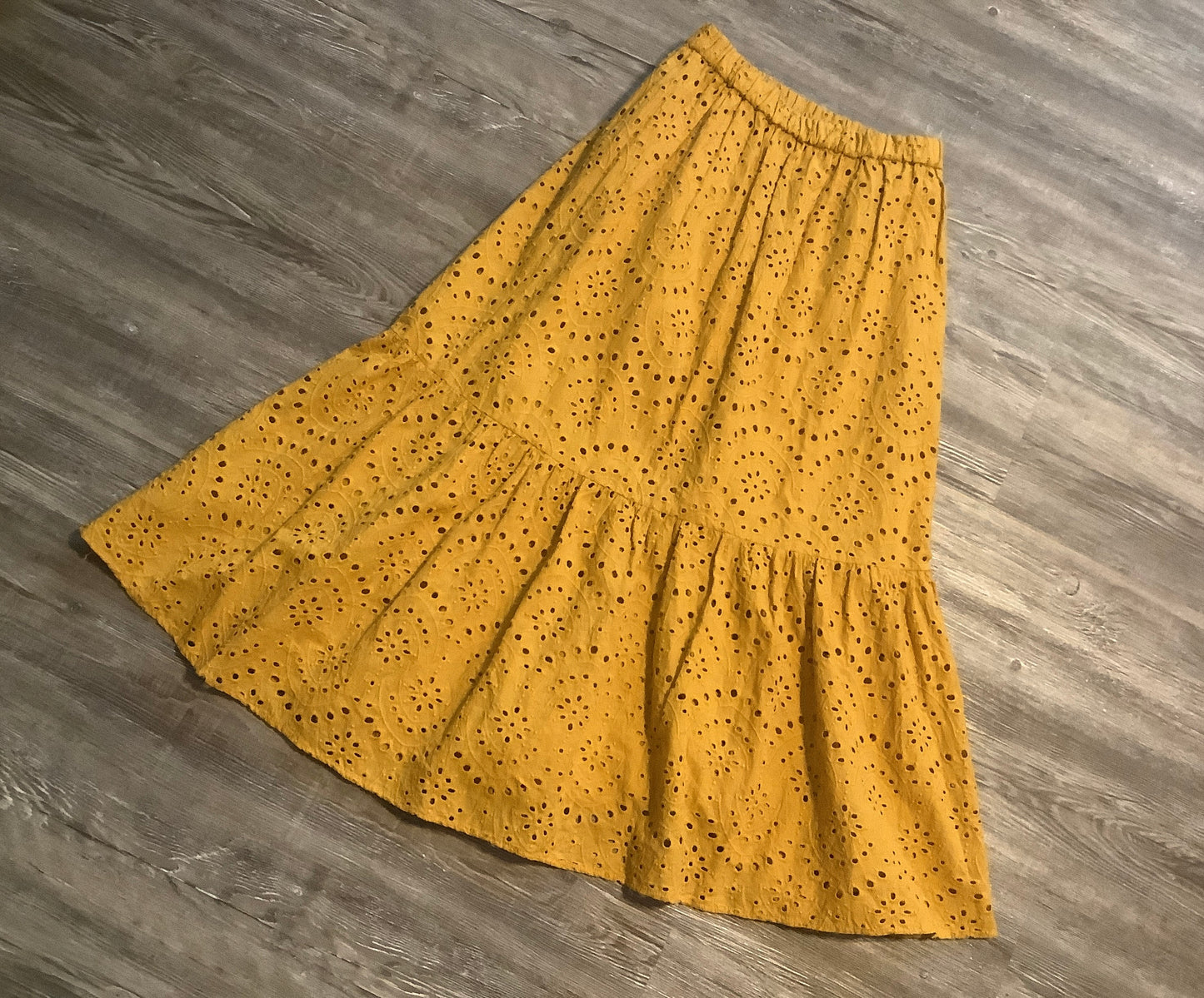 Yellow Skirt Midi Cmc, Size Xs