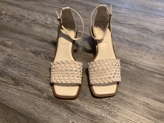 White Sandals Heels Wedge Vince Camuto, Size 8