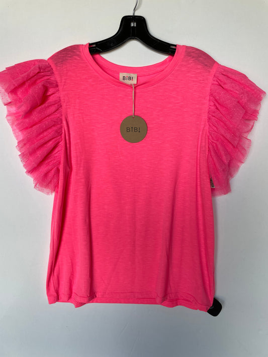 Top Short Sleeve By Bibi In Pink, Size: Xl