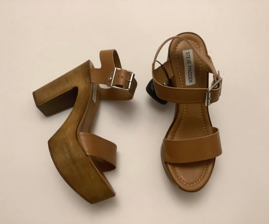 Shoes Heels Block By Steve Madden In Brown, Size: 9