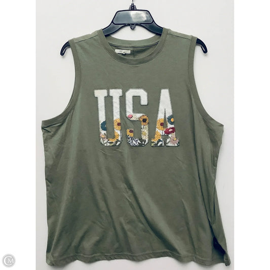 Top Sleeveless By Maurices In Green, Size: 2x