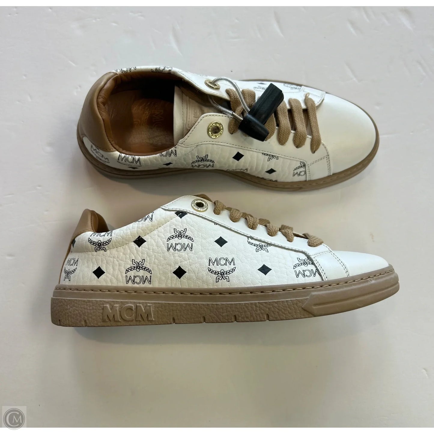 Shoes Luxury Designer By Mcm In White, Size: 5