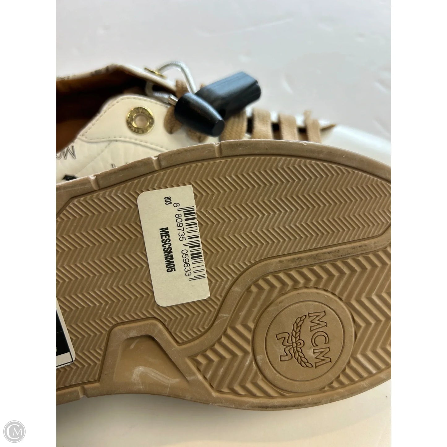 Shoes Luxury Designer By Mcm In White, Size: 5