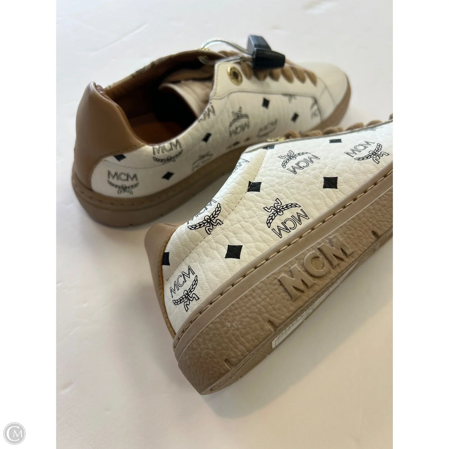 Shoes Luxury Designer By Mcm In White, Size: 5