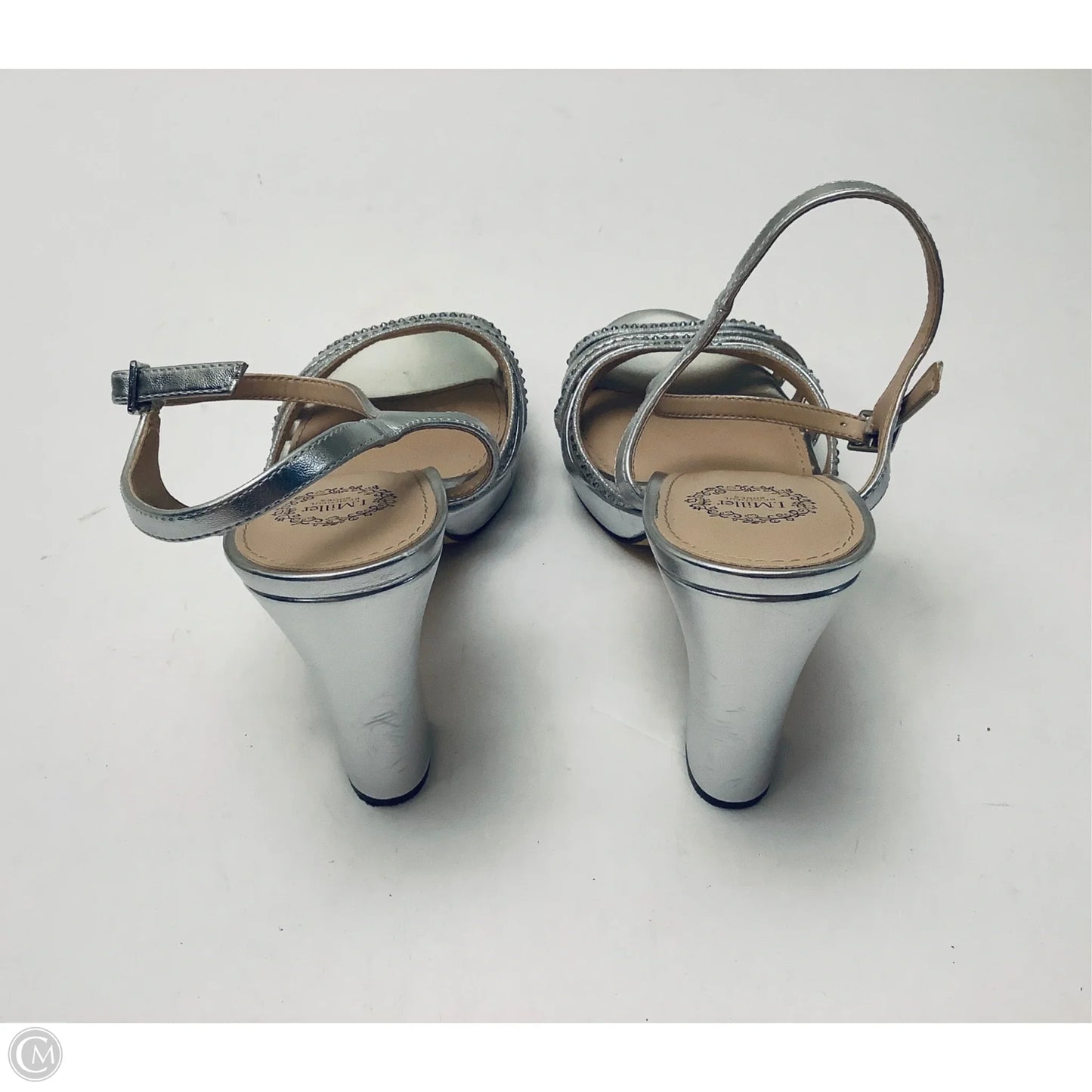 Sandals Heels Wedge By Gianni Bini In Striped Pattern, Size: 8