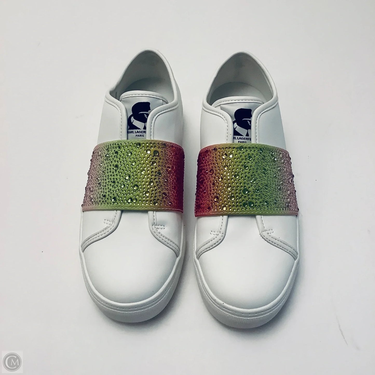 Shoes Designer By Karl Lagerfeld In White, Size: 7.5