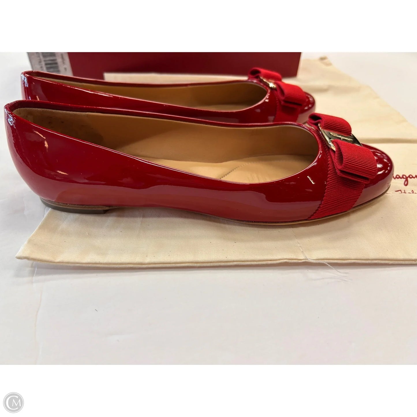 Shoes Luxury Designer By Ferragamo In Red, Size: 6.5