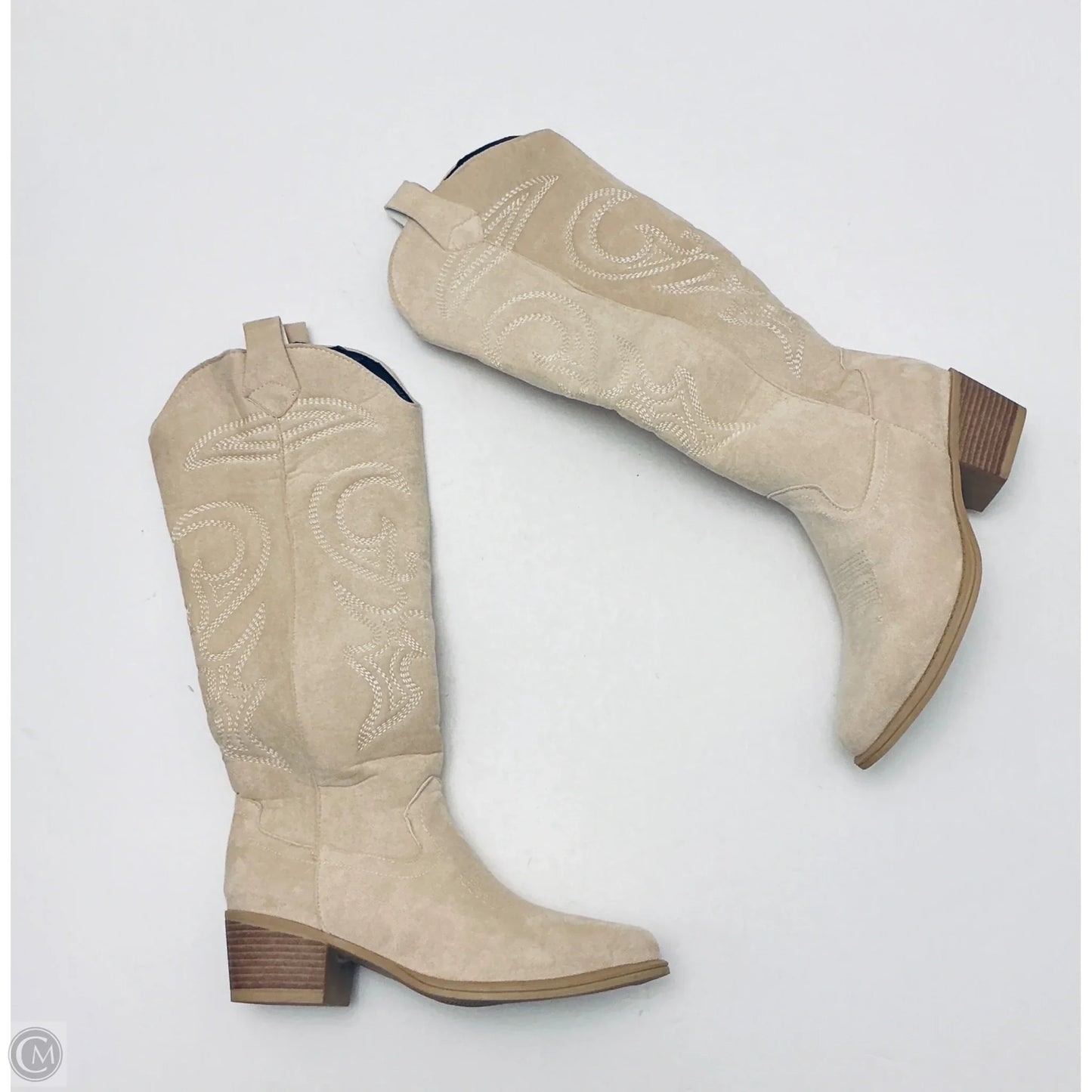 Boots Western By Clothes Mentor In Beige, Size: 8.5