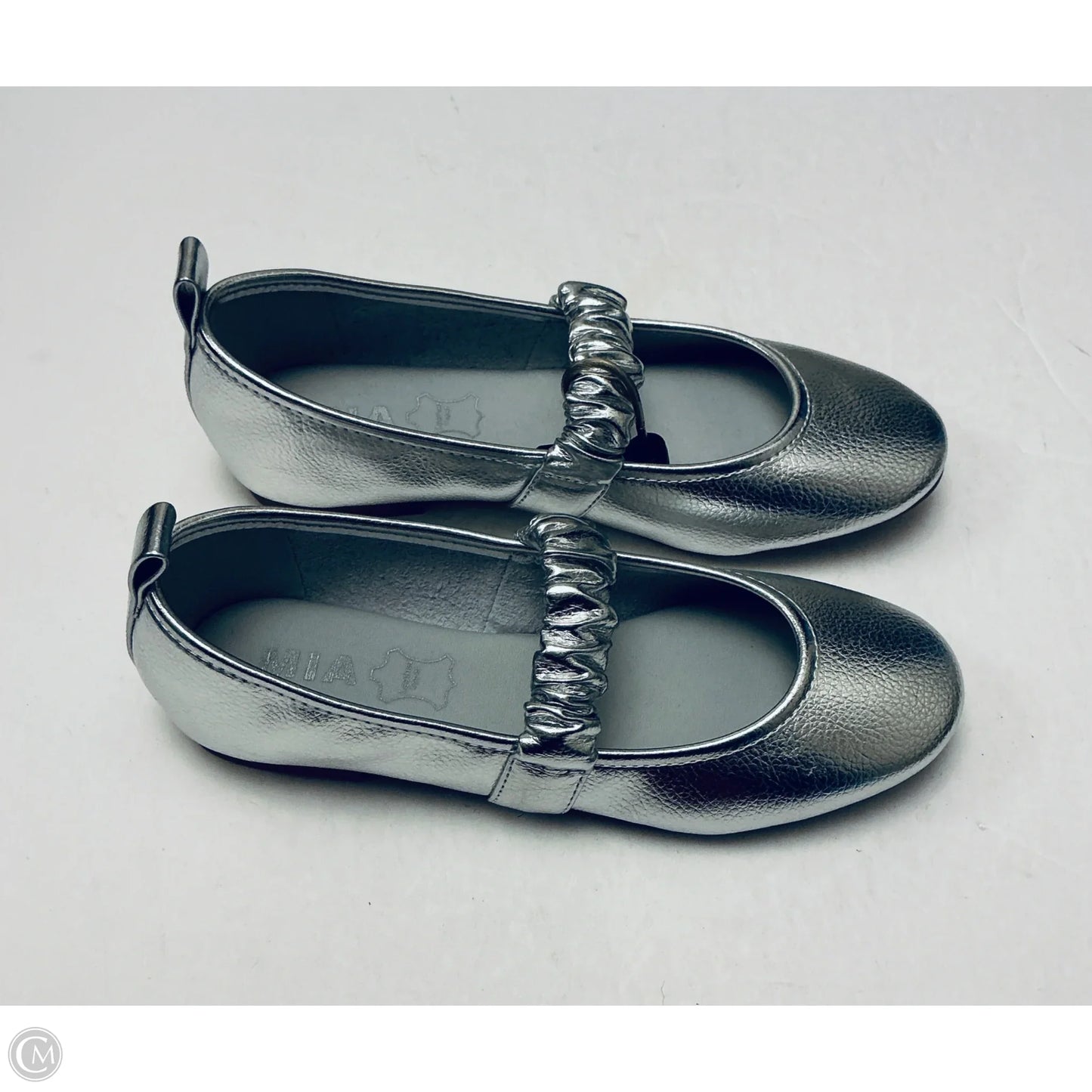 Shoes Flats By Mia In Silver, Size: 6