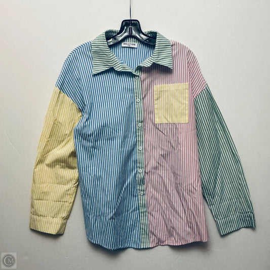 Top Long Sleeve By Solutions In Multi-colored, Size: M