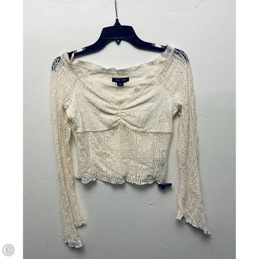 Top Long Sleeve By Silence And Noise In Cream, Size: M
