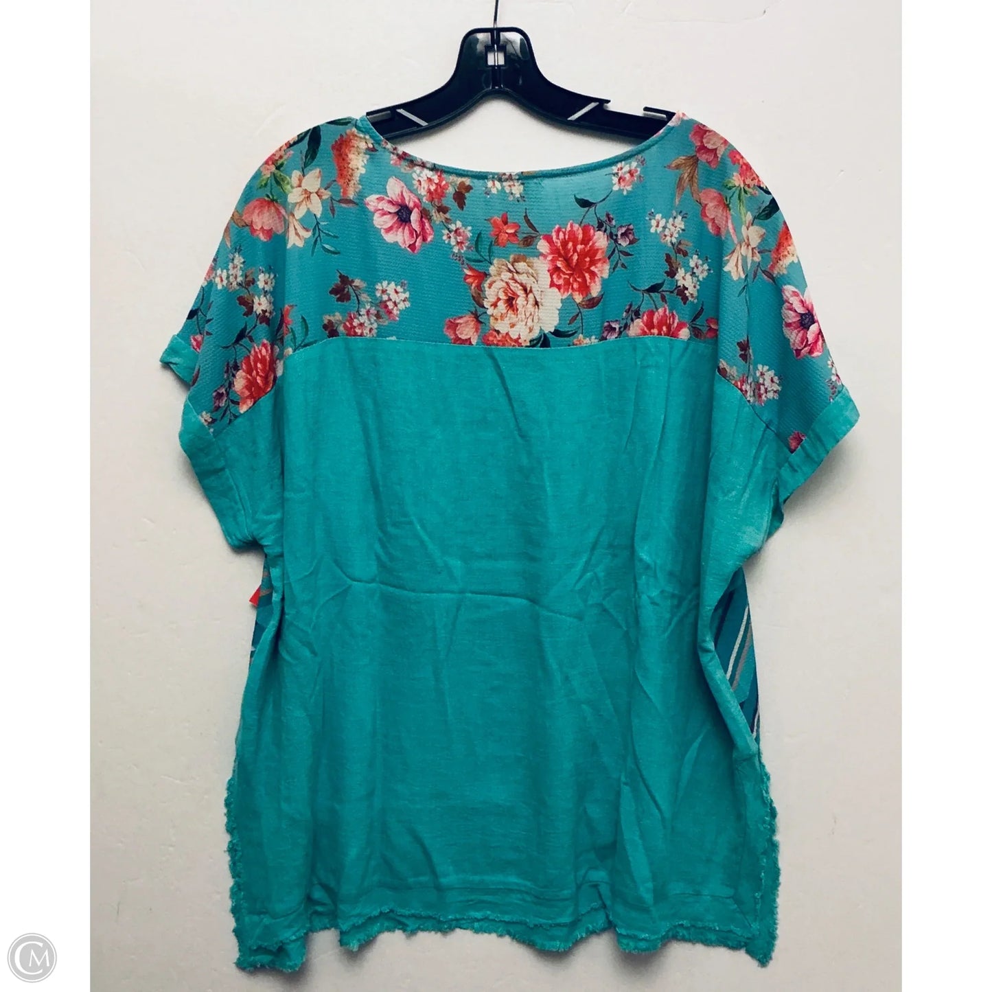 Top Short Sleeve By Umgee In Teal, Size: L