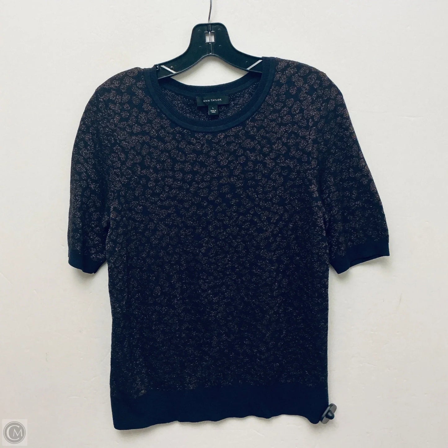 Top Short Sleeve By Ann Taylor In Navy, Size: L