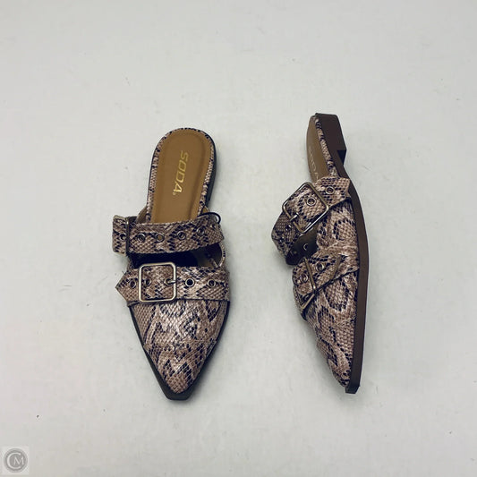 Shoes Flats By Soda In Snakeskin Print, Size: 6