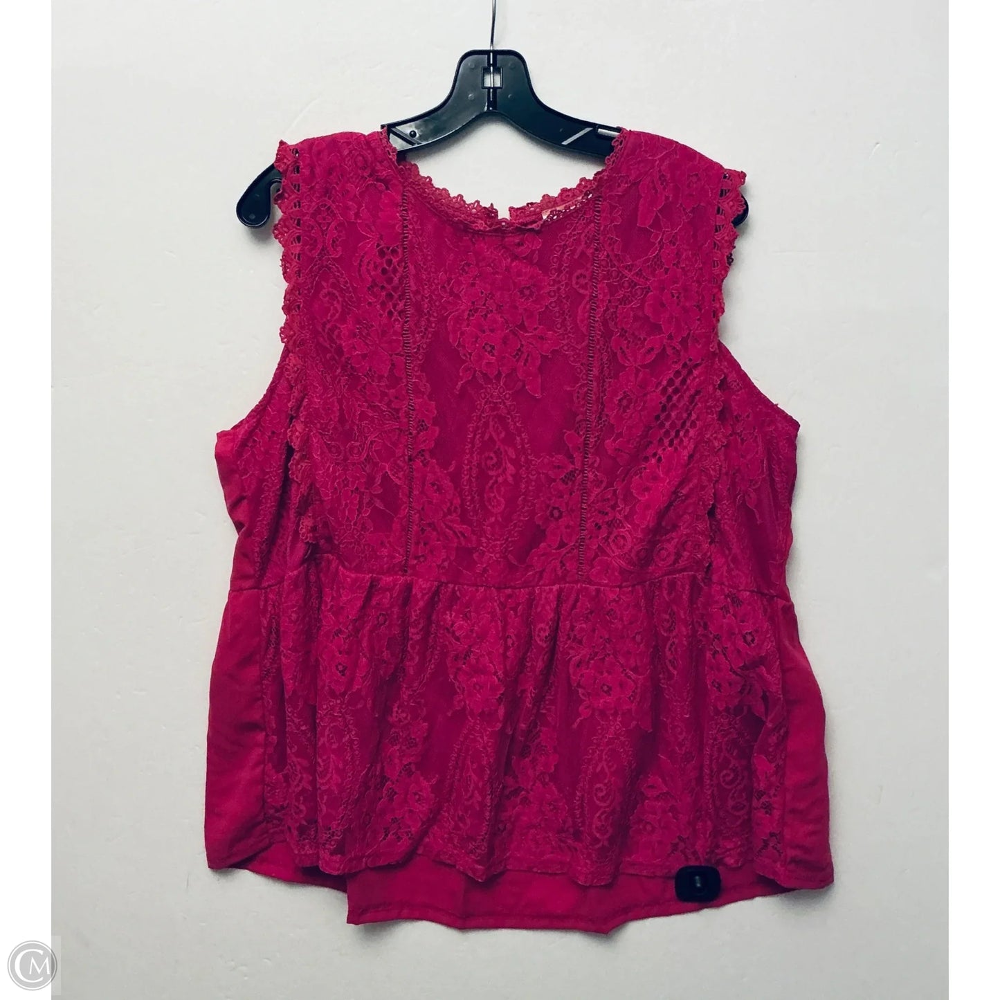 Top Sleeveless By Andree By Unit In Pink, Size: 1x
