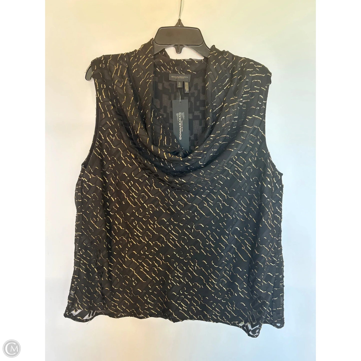 Top Sleeveless By Donna Karan In Black, Size: Xl