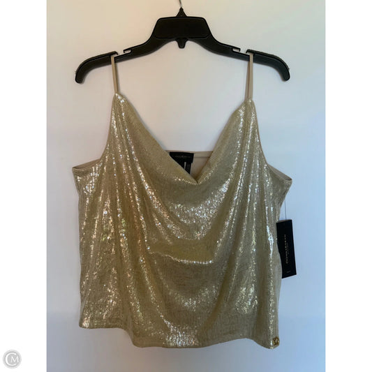 Top Sleeveless By Donna Karan In Gold, Size: Xl
