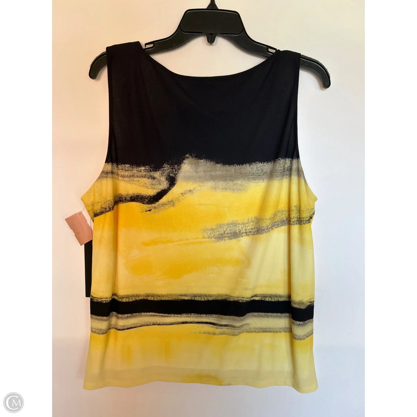 Top Sleeveless By Donna Karan In Yellow, Size: Xl