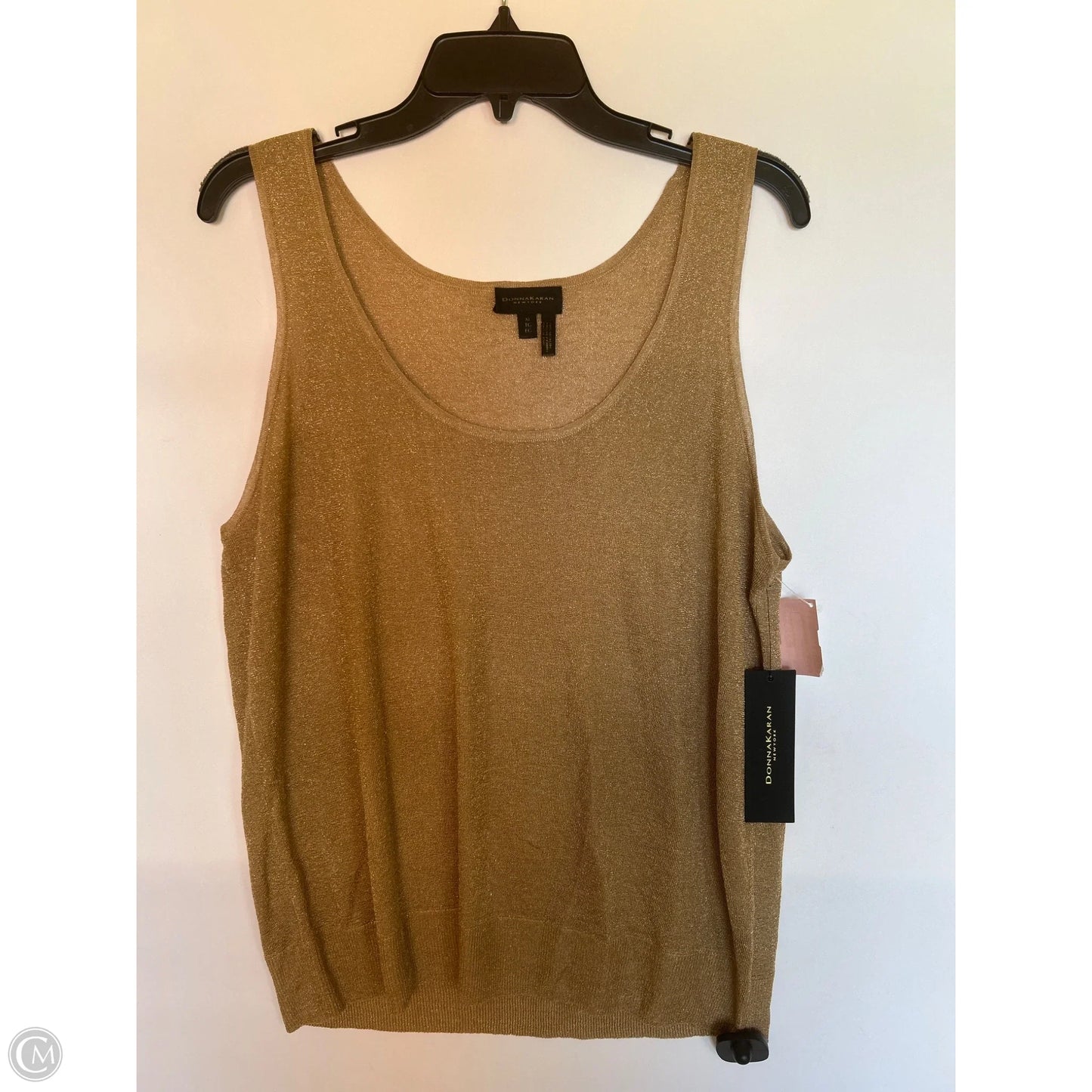 Top Sleeveless By Donna Karan In Gold, Size: Xl