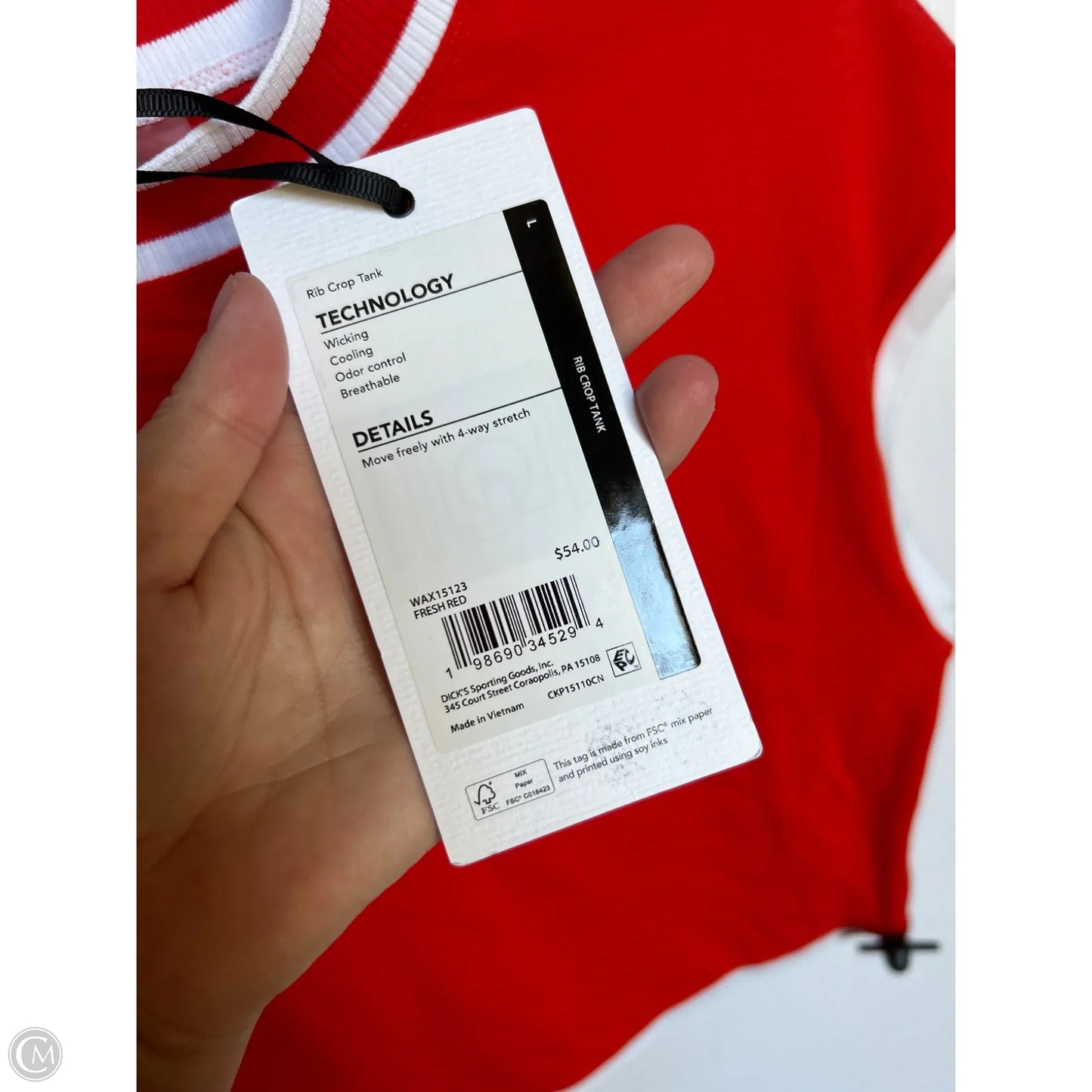 Athletic Top Short Sleeve By Calia In Red, Size: L