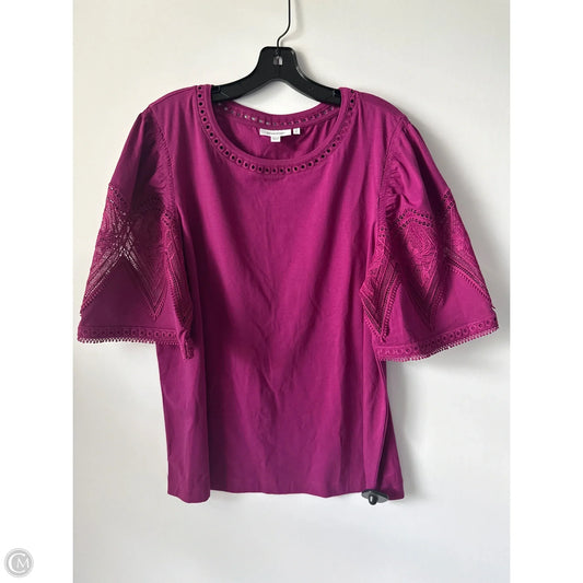 Top Short Sleeve By Chicos In Purple, Size: Xl