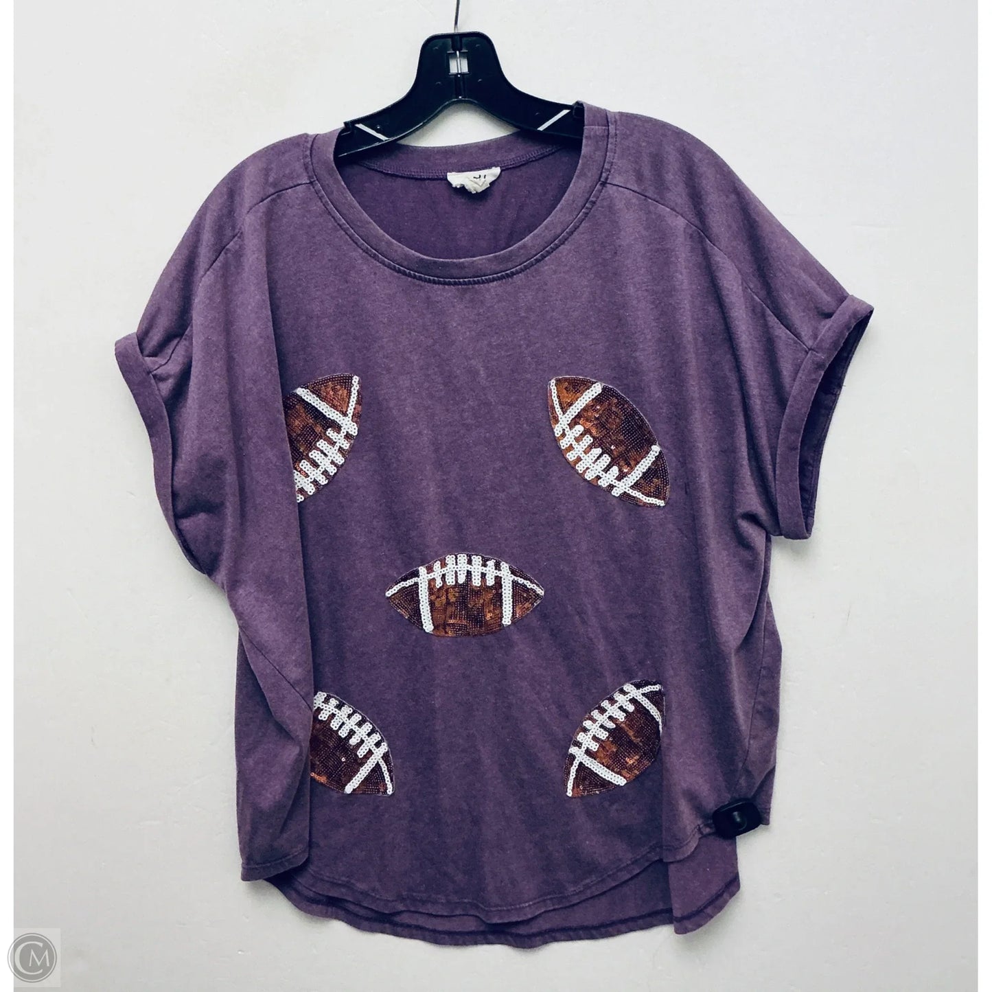 Top Short Sleeve By Bibi In Purple, Size: S