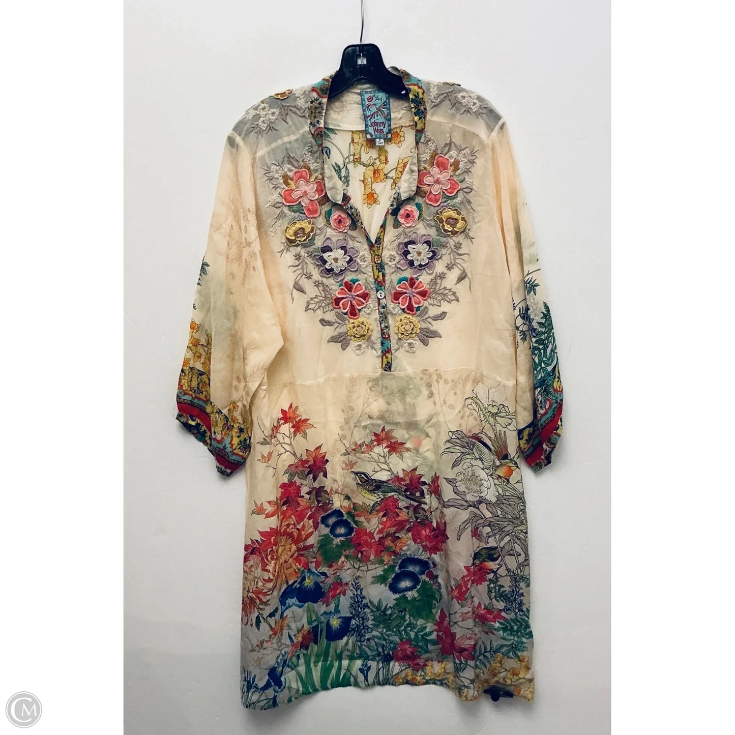 Dress Casual Midi By Johnny Was In Floral Print, Size: Xl