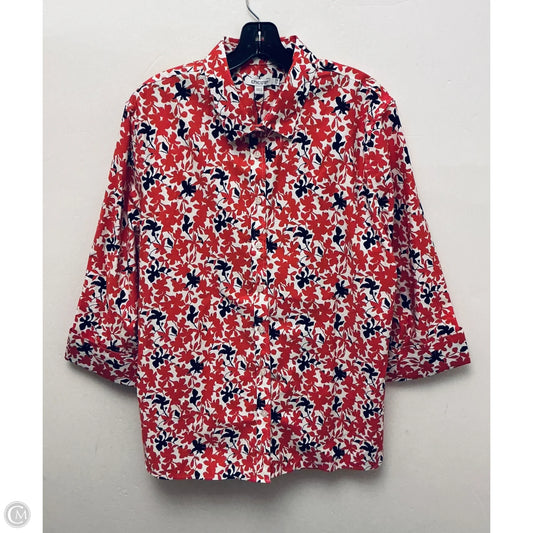 Top Short Sleeve By Chicos In Red, Size: Xxl