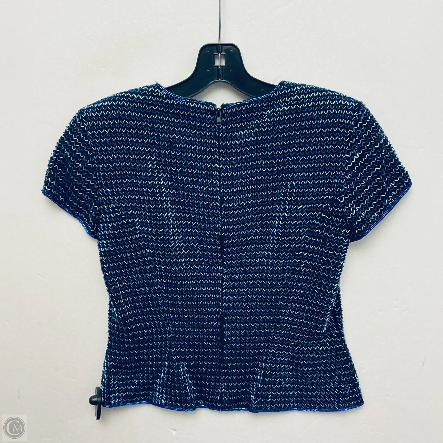 Top Short Sleeve By Oleg Cassini In Blue, Size: 4