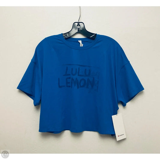Athletic Top Short Sleeve By Lululemon In Blue, Size: 8