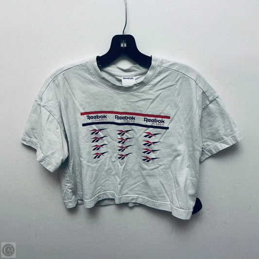 Athletic Top Short Sleeve By Reebok In Grey, Size: Xs