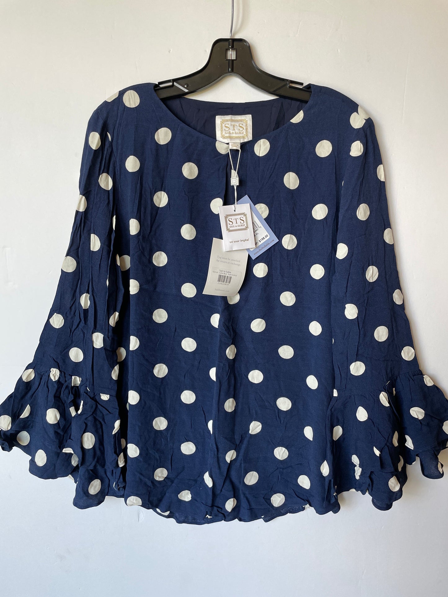 Navy Top Long Sleeve Sail To Sable, Size Xl