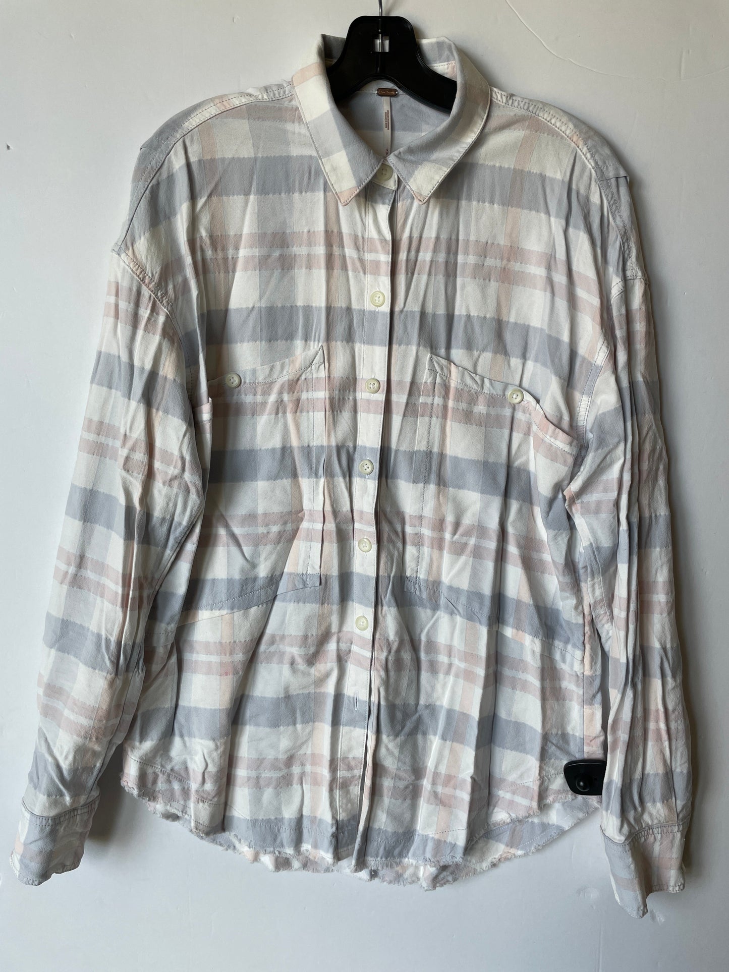 Plaid Pattern Top Long Sleeve Free People, Size S
