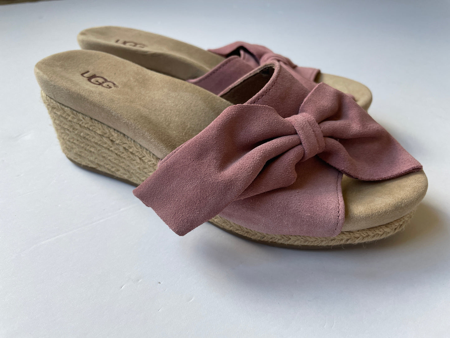 Sandals Heels Wedge By Ugg In Pink, Size: 8.5