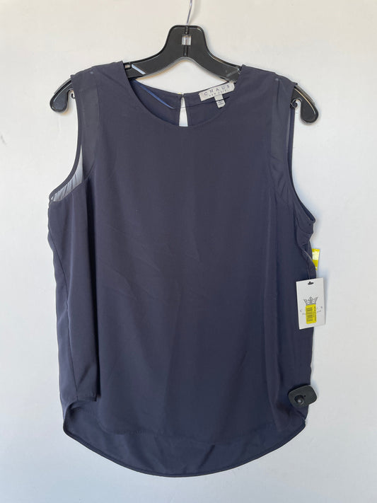 Top Sleeveless By Chaus In Navy, Size: M