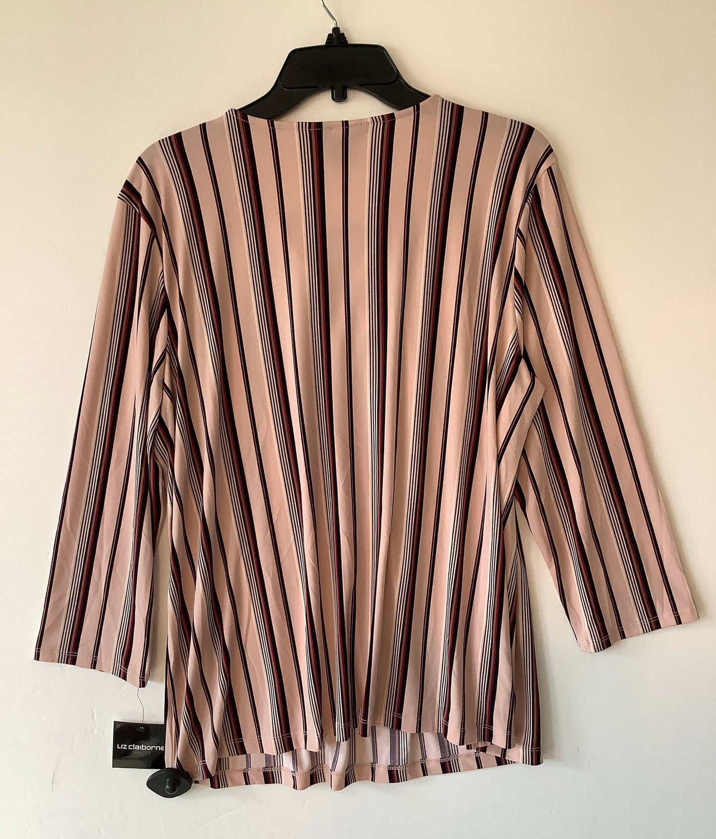 Top Long Sleeve By Liz Claiborne In Striped Pattern, Size: Xl