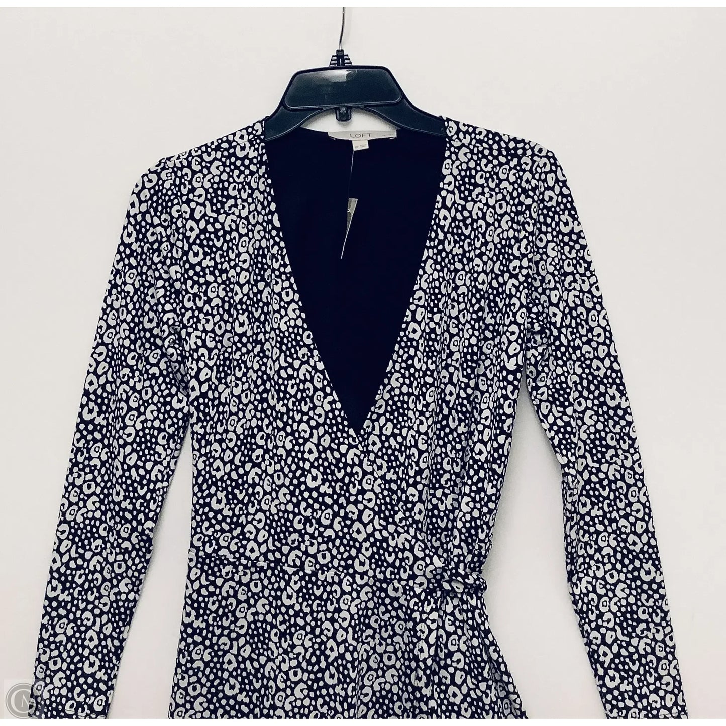 Dress Casual Midi By Loft In Black & White, Size: Xsp