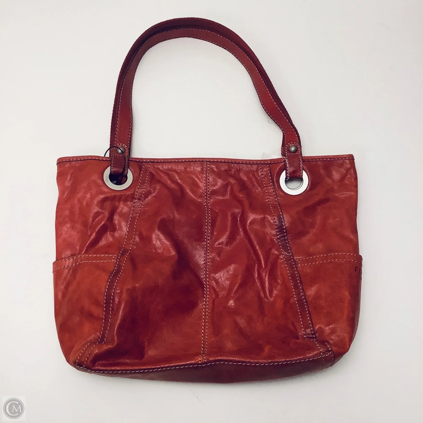 Handbag Leather By Fossil, Size: Large