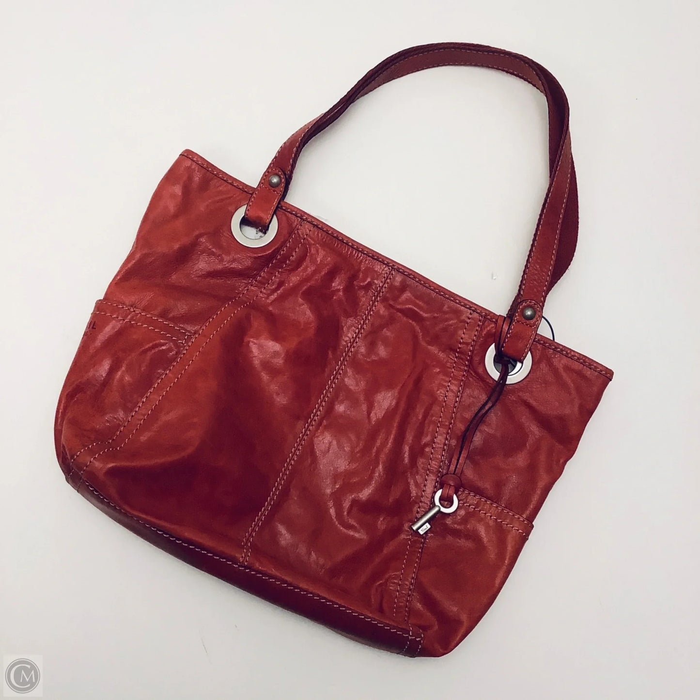 Handbag Leather By Fossil, Size: Large