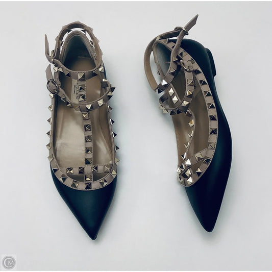 Shoes Luxury Designer By Valentino-garavani In Black & Tan, Size: 6