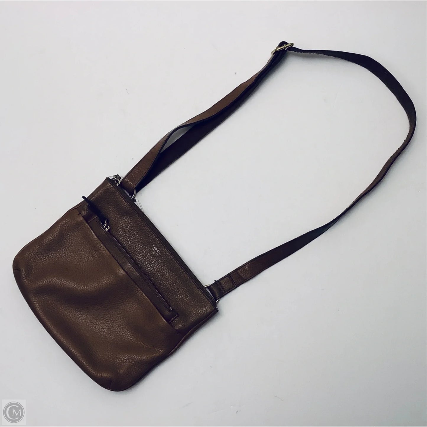 Handbag Leather By Fossil, Size: Medium