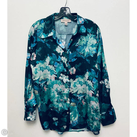 Top Long Sleeve By Philosophy In Green, Size: L