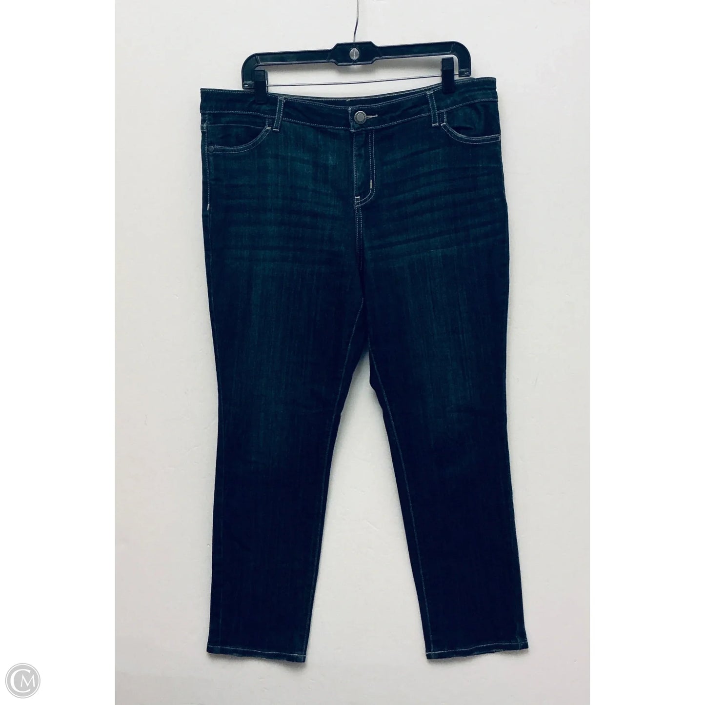 Jeans Straight By Simply Vera In Blue Denim, Size: 16